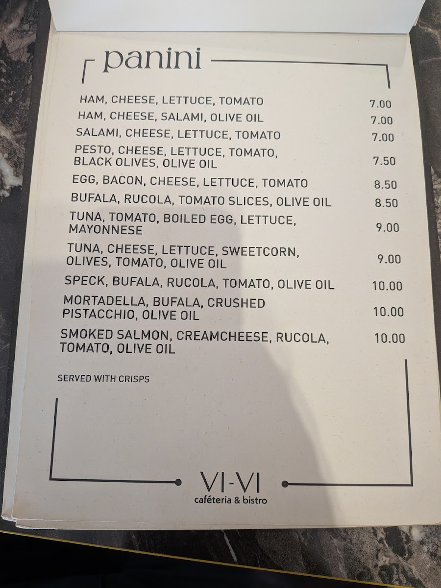 Menu Vi-Vi Cafeteria And Bistro-1